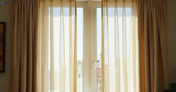 Dull dusty drapes in augustine-heights before professional cleaning